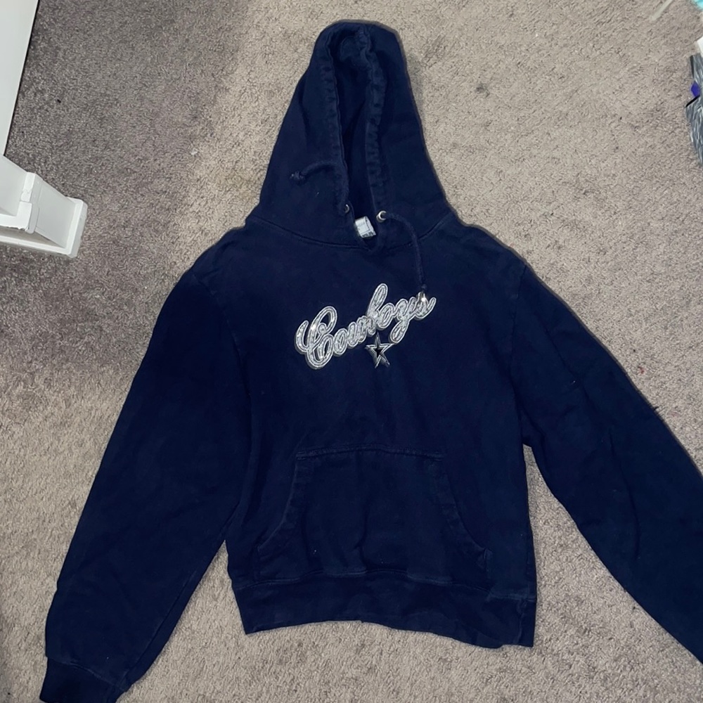 Cowboys navy hoodie - size small- sparkly letters